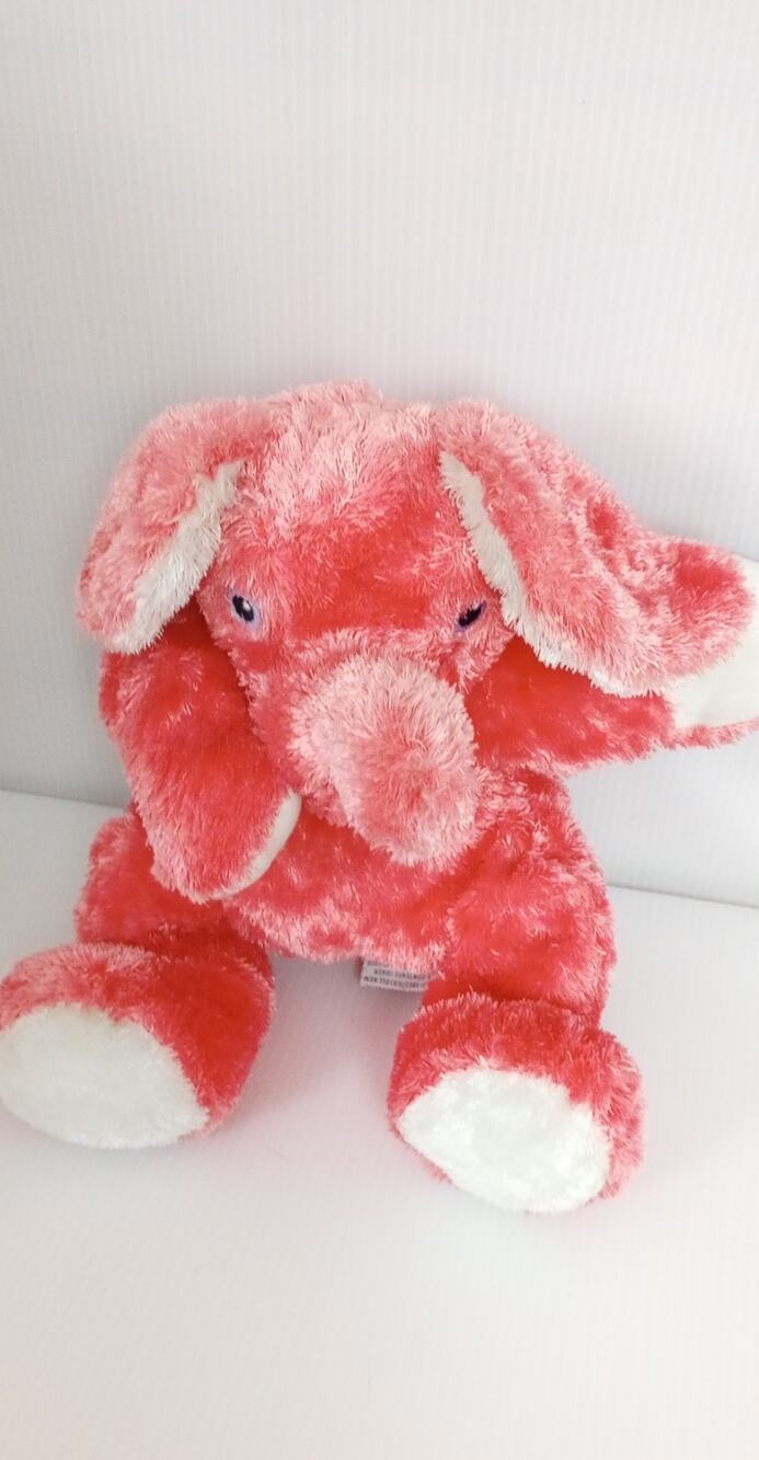 TY Baby Elephanthugs Pillow Pals Collection Plush Rattle Tysilk Coral Pink 2002